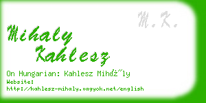 mihaly kahlesz business card